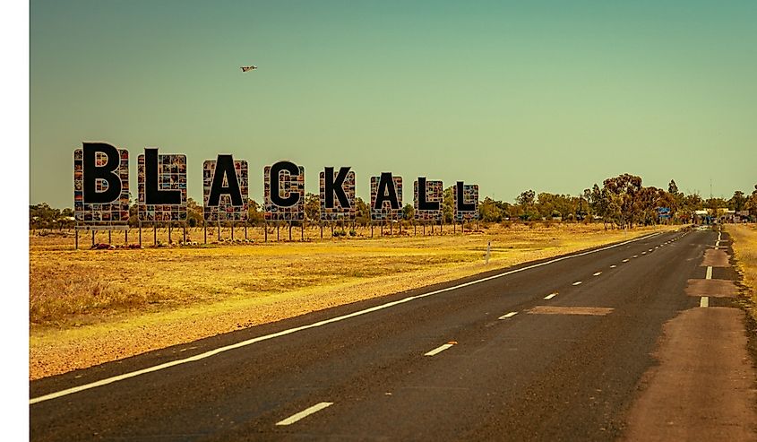 Town name signage along the highway