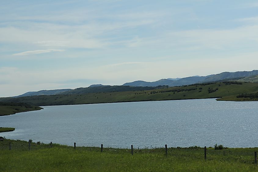 The Chain Lakes Reservoir Provincial Park from the Cowboy Trail