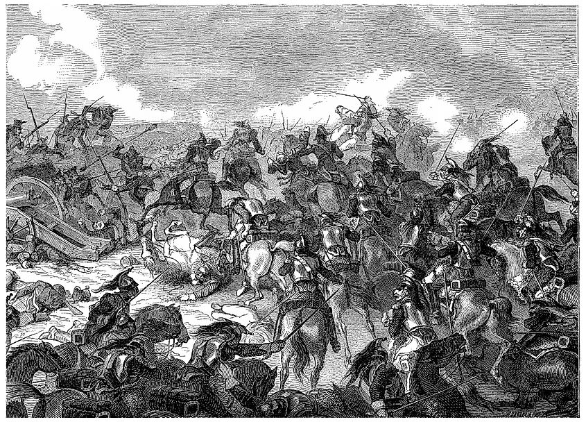 An artist's interpretation of the Battle of Borodino. 