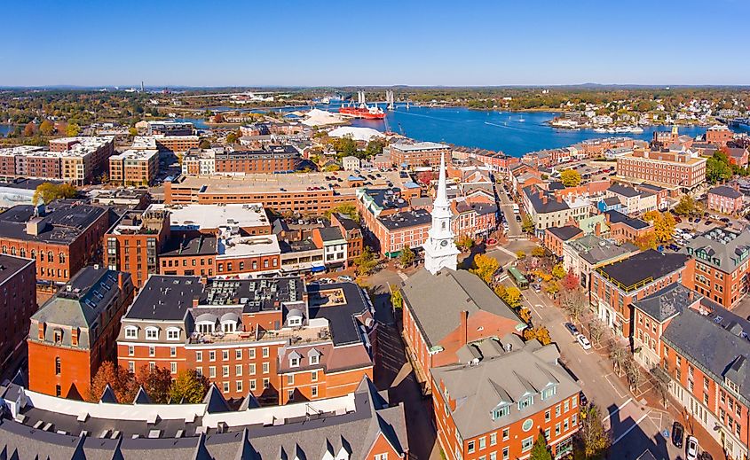 The beautiful townscape of Portsmouth, New Hampshire.
