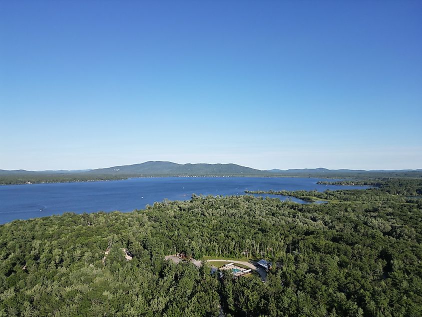 Aerial view of Lake Ossipee in New Hampshire