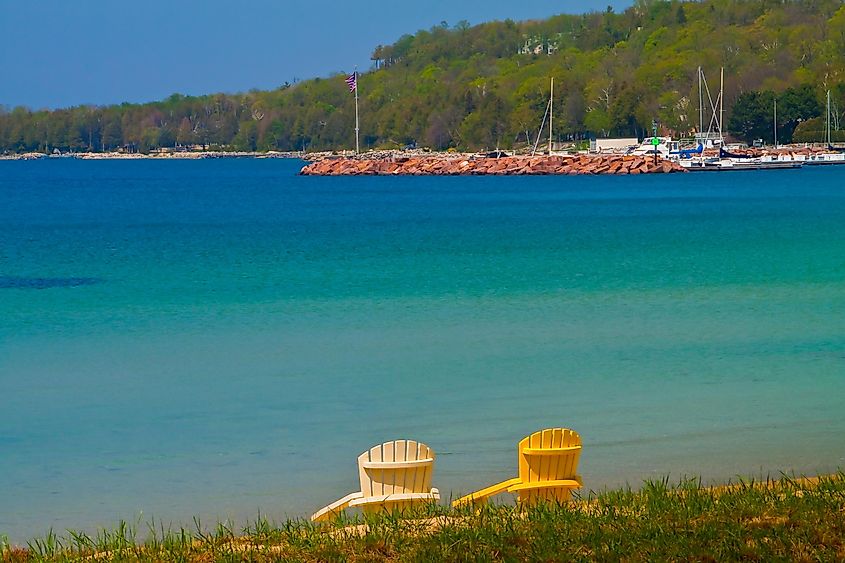 The beautiful seaside in Egg Harbor, Wisconsin.
