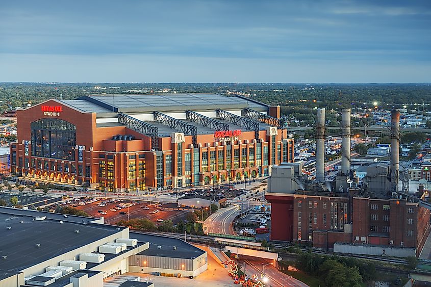 Lucas Oil Stadium in downtown Indianapolis