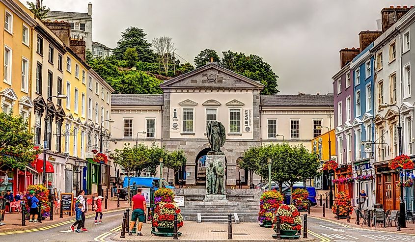 Houses and sights along the shores of Cork Ireland.