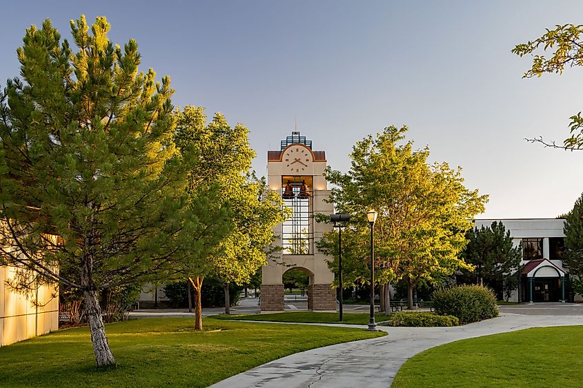 Afternoon view of the beautiful Great Basin College at Elko, Nevada