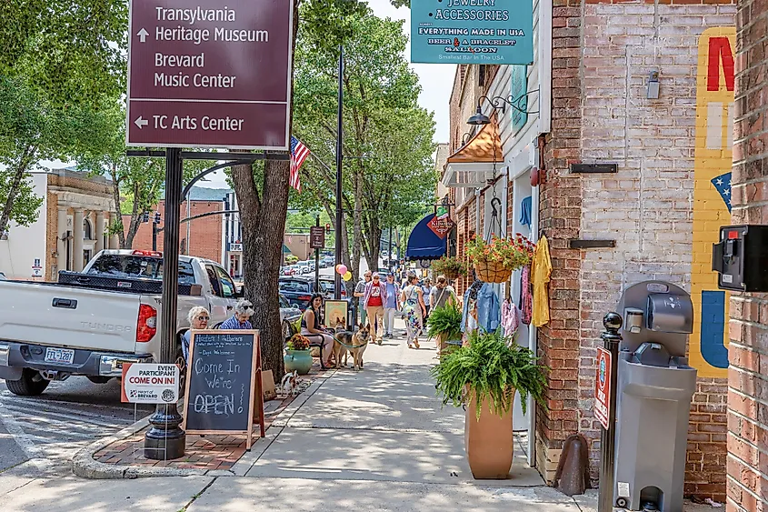 Main street in Brevard, North Carolina