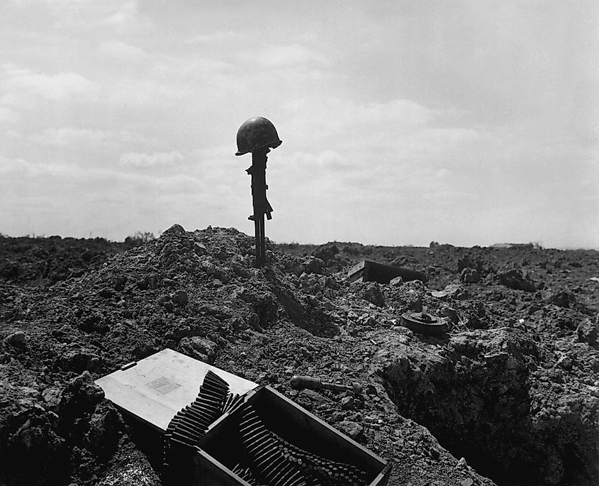 Monument to a U.S soldier who died on D-Day in Normandy