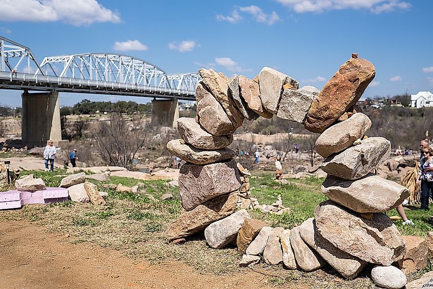 Rock Stacking Championship, 2014, Llano, Texas.