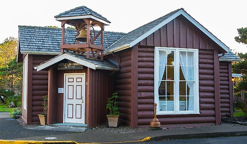 The Little Log Church by the Sea, Yachats, Oregon, Built in 1930.