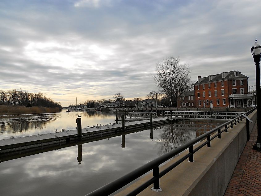 Entrance to Chesapeake and Delaware Canal in Delaware City, Delaware