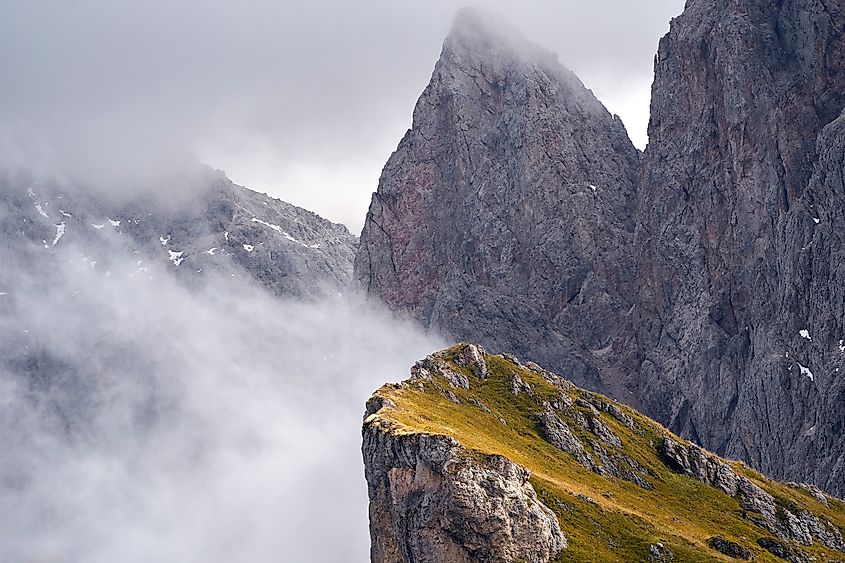 Close up of the famous Seceda ridge in the Dolomite Alps. Credit: Yuri Turkov/Shutterstock.com