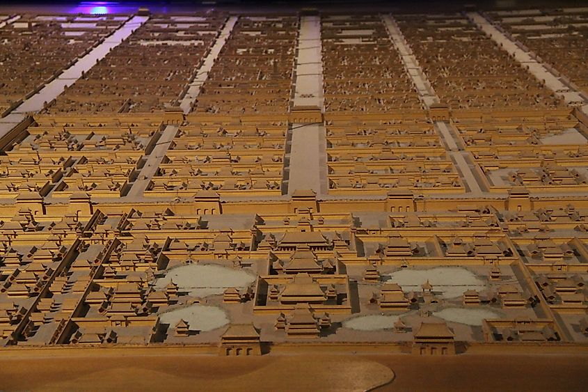 Ancient Chang'an city model at the Xi'an City Museum.