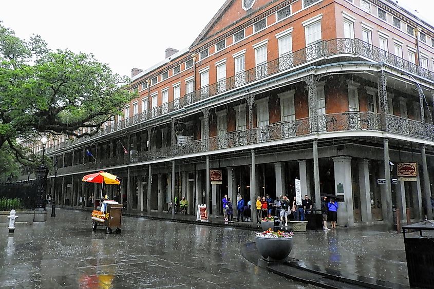 New Orleans, Louisiana, a gloomy and rainy day