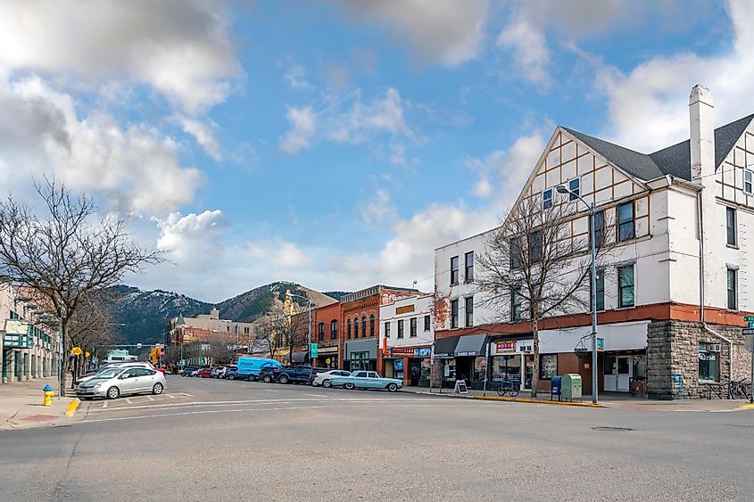 One of the historic streets in the downtown area of Missoula, Montana.