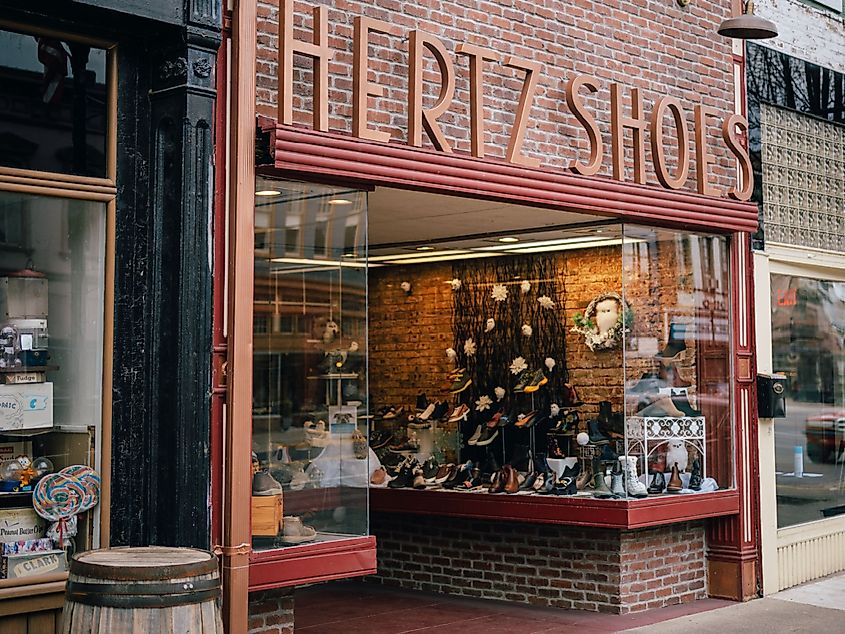 Hertz Shoe Store vintage sign, Madison, Indiana.