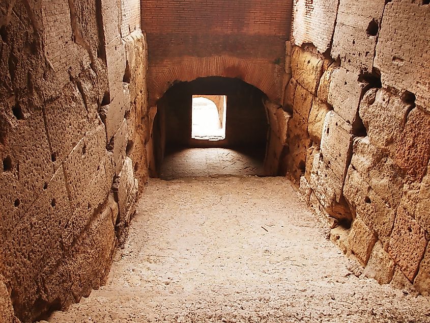Gladiators entrance in the arena of Colosseum