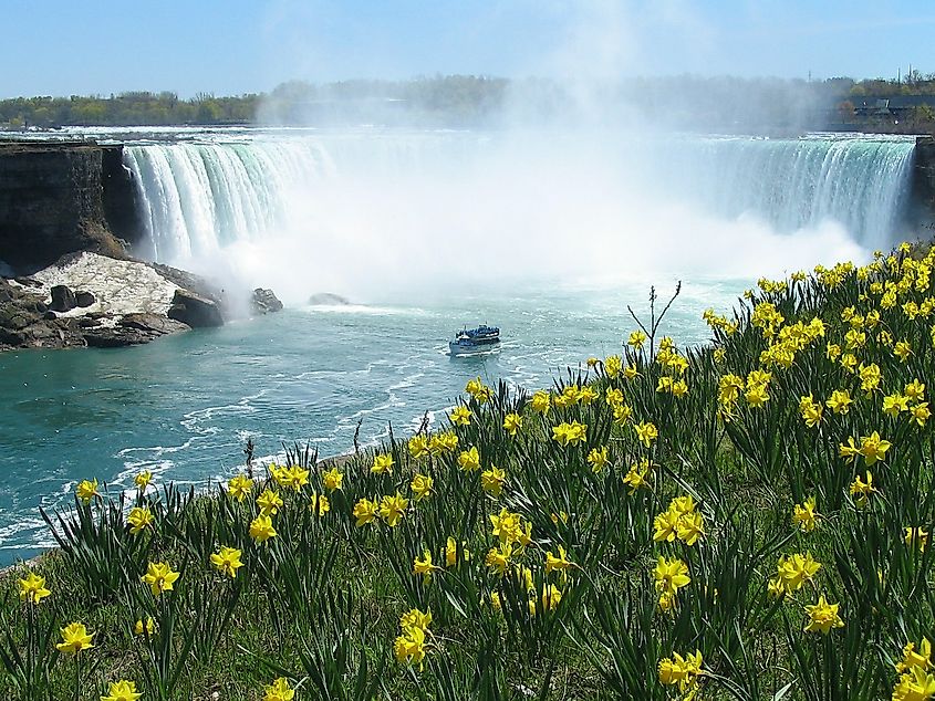 Horseshoe Falls, the largest of the three Niagara falls.