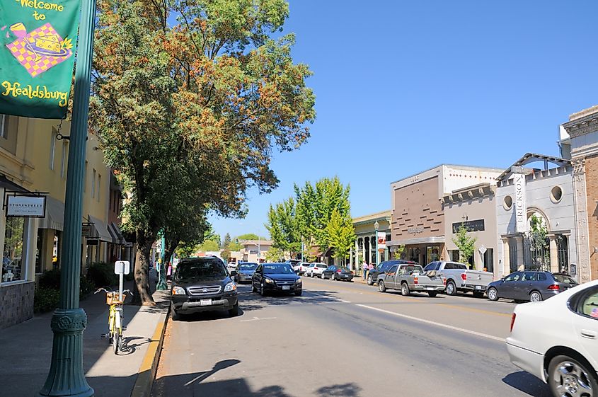 Downtown Healdsburg, California.