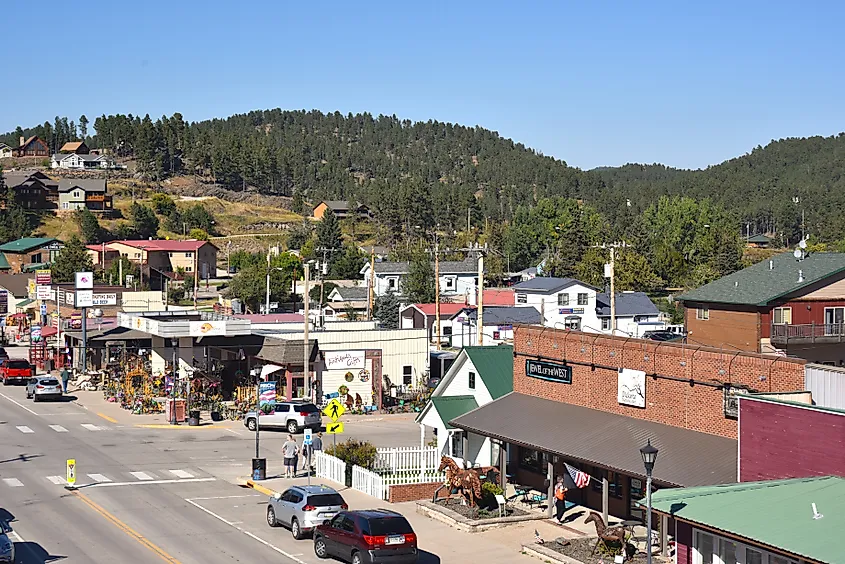 Main Street in Hill City, South Dakota. 