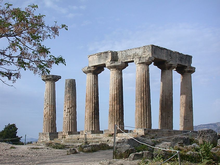 Temple of Apollo was built in ancient Corinth.