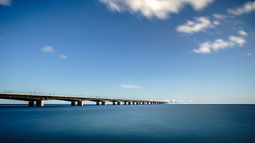 The Great Belt Bridge (Western) in Denmark.