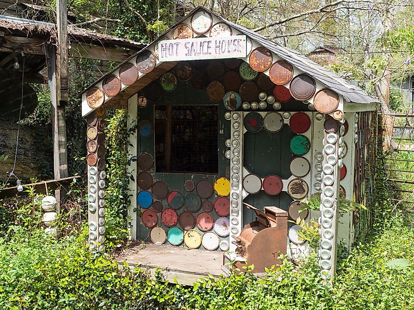 The Hot Sauce Building at the Abita Mystery House or UCM Museum in Abita Springs, Louisiana