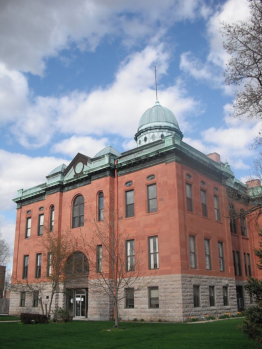 The Menard County Courthouse in Menard County, Illinois. This is an image of a place or building that is listed on the National Register of Historic Places in the United States of America.