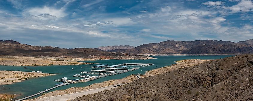 Callville Bay Marina takes its name from Callville, an 1864 steamboat landing that now lies under almost 80 feet of river sediment in Lake Mead’s Boulder Basin.
