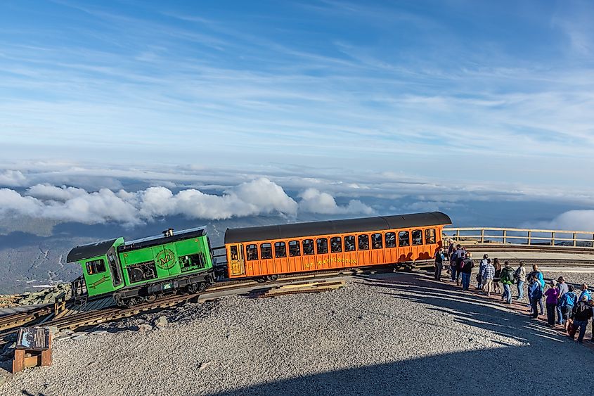 Mount Washington Cog Railroad at the top of Mount Washington.