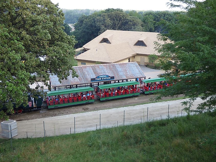 Kenefick Train Station at Henry Doorly Zoo in Omaha, Nebraska.
