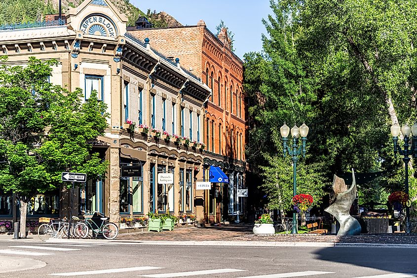 The charming downtown area of Aspen, Colorado