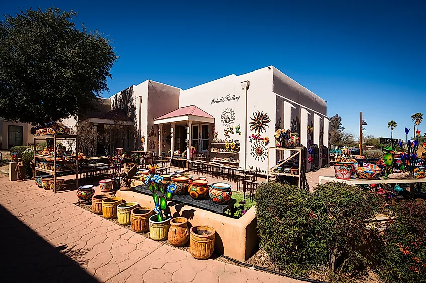 Outdoor art gallery and craft market in Tubac, Arizona