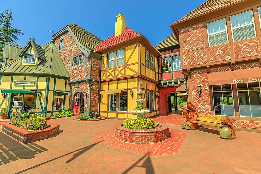 Colorful homes in Solvang, California.