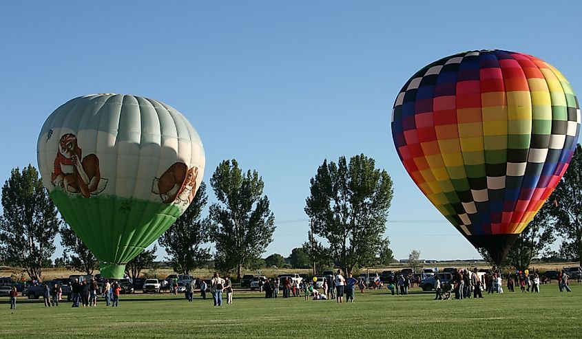 Annual hot air balloon festival in Riverton, Wyoming