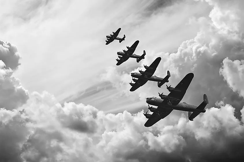  Lancaster bombers from Battle of Britain in World War Two