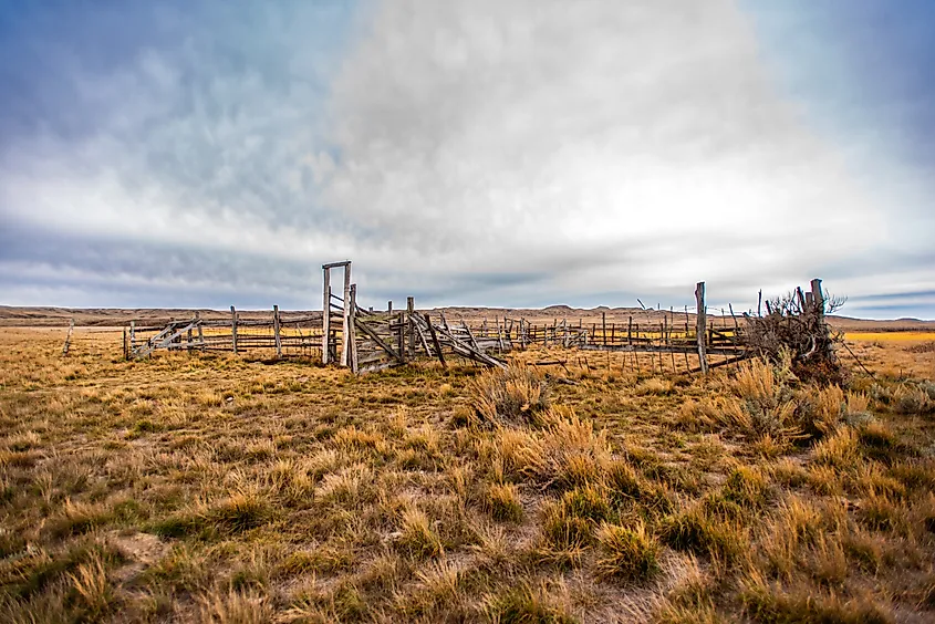 Old corral in Grasslands National Park.