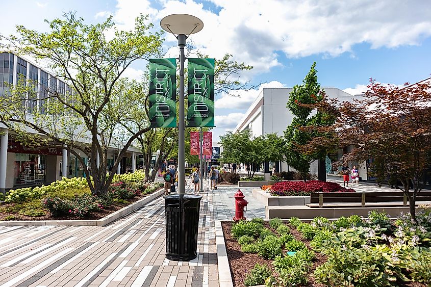 Oakbrook Center Mall during the Summer in Oak Brook, Illinois.