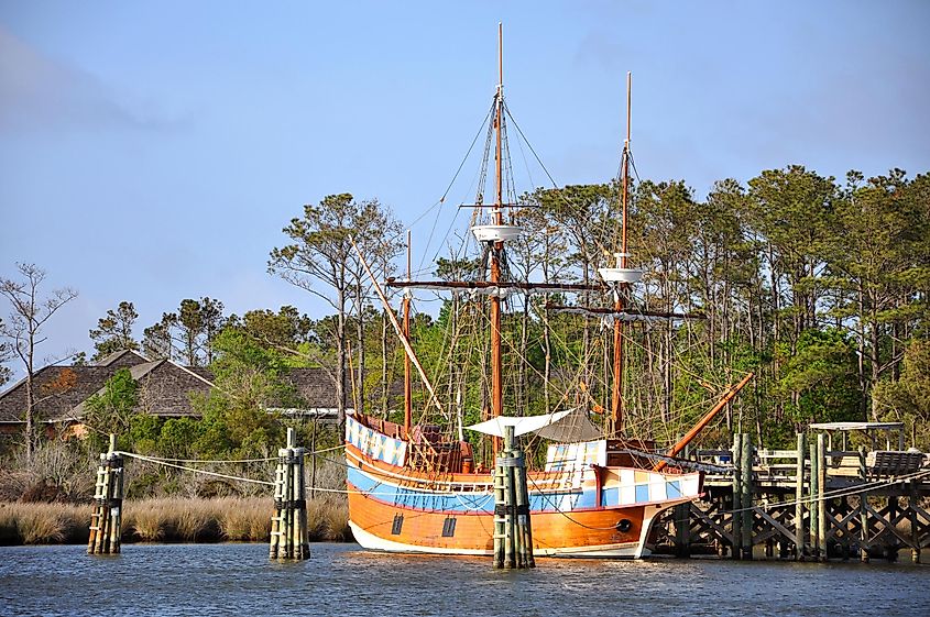 Antique ship Elizabeth II in Roanoke Island Festival Park, Roanoke Island, Outer banks