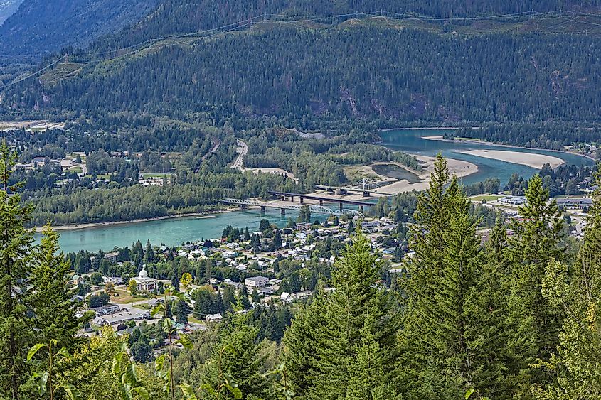 Aerial view of Revelstoke.