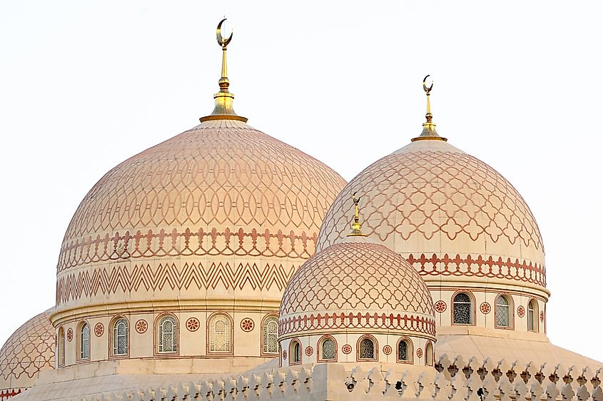 The detailing of a mosque in Sanaa, Yemen