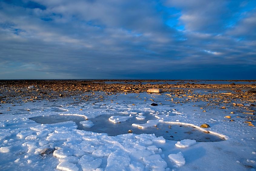 Ice at Churchill, Hudson Bay, Manitoba, Canada, North America