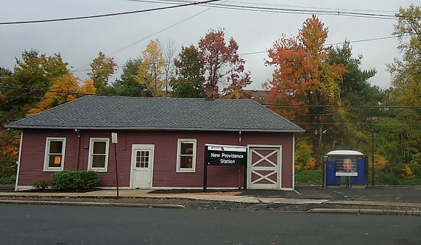 One of two train stations in New Providence, New Jersey