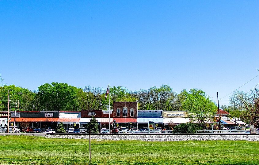 Historic district at the intersection of Main and Webb streets (State Route 82 and State Route 269) in Bell Buckle, Tennessee, United States.