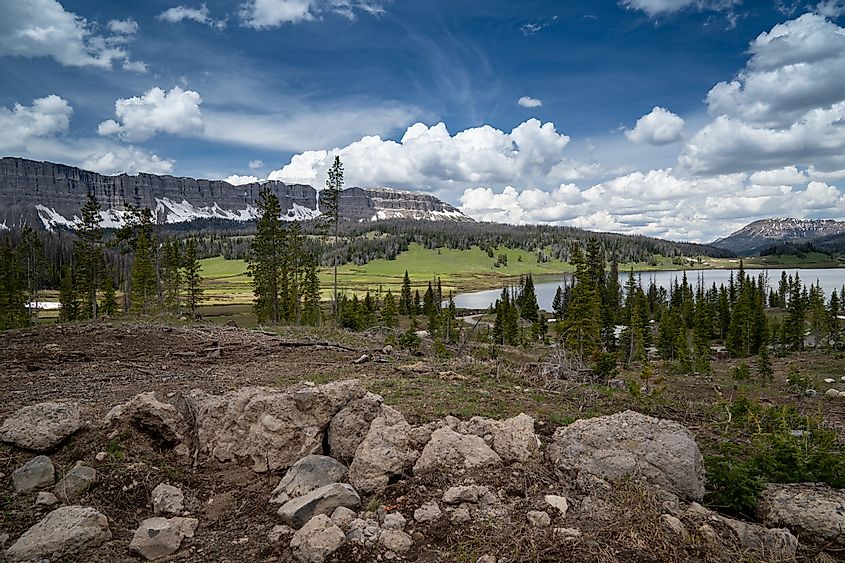 Brooks Lake, at the base of the Pinnacle Buttes northeast of Jackson Hole near Dubois Wyoming