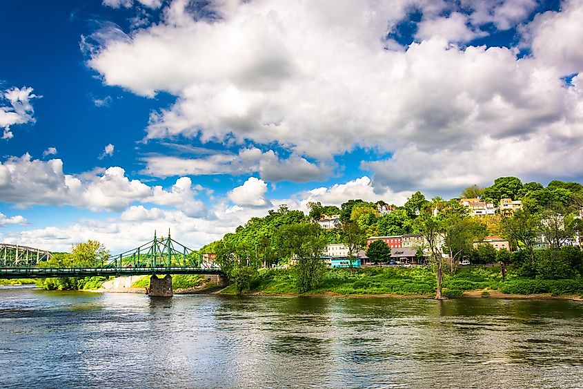 Phillipsburg, New Jersey, seen across the Delaware River from Easton, Pennsylvania.