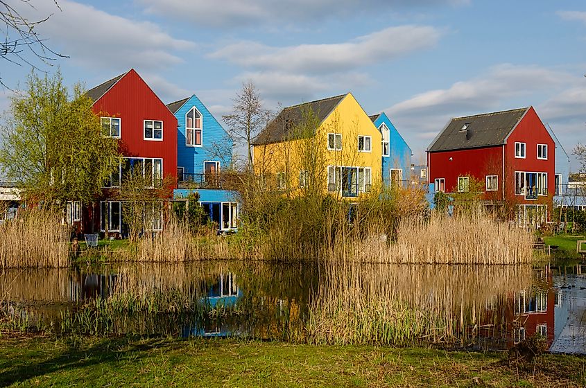 Scandinavian style houses in Culemborg, The Netherlands.