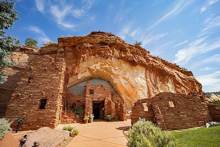 Entrance to the Moqui Cave near Kanab, Utah