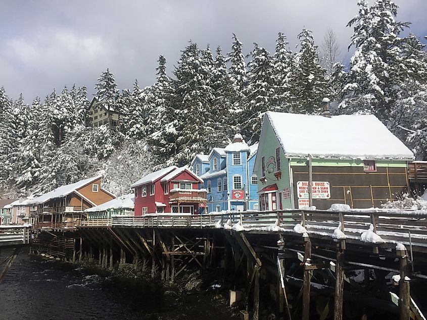 A view of the Creek Street in Ketchikan, Alaska