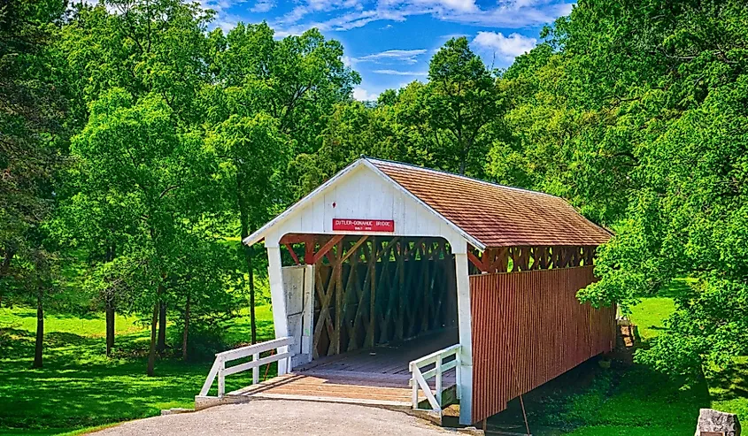 Cutler-Donahoe Covered Bridge in Winterset, Iowa.