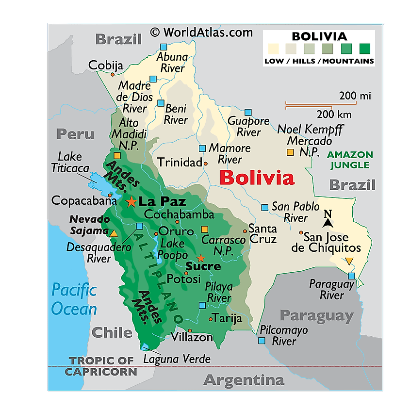 Bolivia In Map Of World Bolivia Maps & Facts - World Atlas